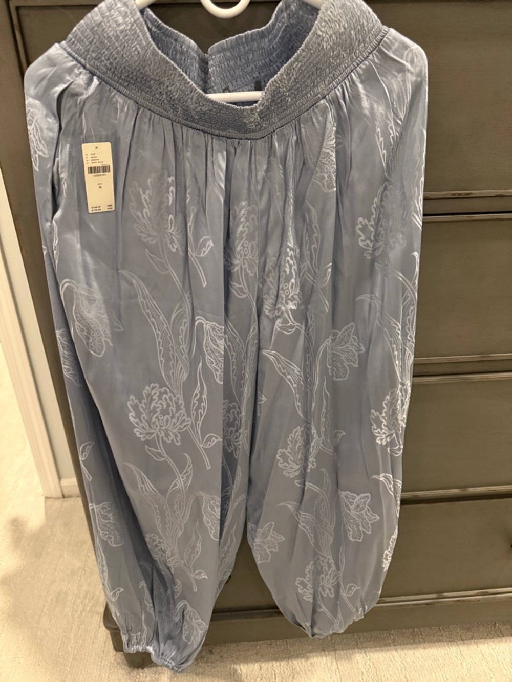 Anthropologie Dusty Blue Floral Harem - Picture 7 of 9